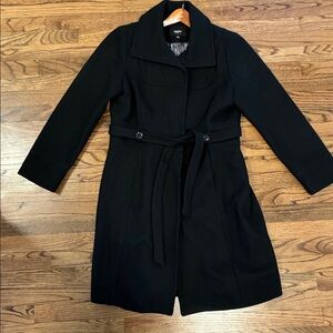 Mossimo Y2K Black Wool Blend dress coat jacket in good condition Size XL